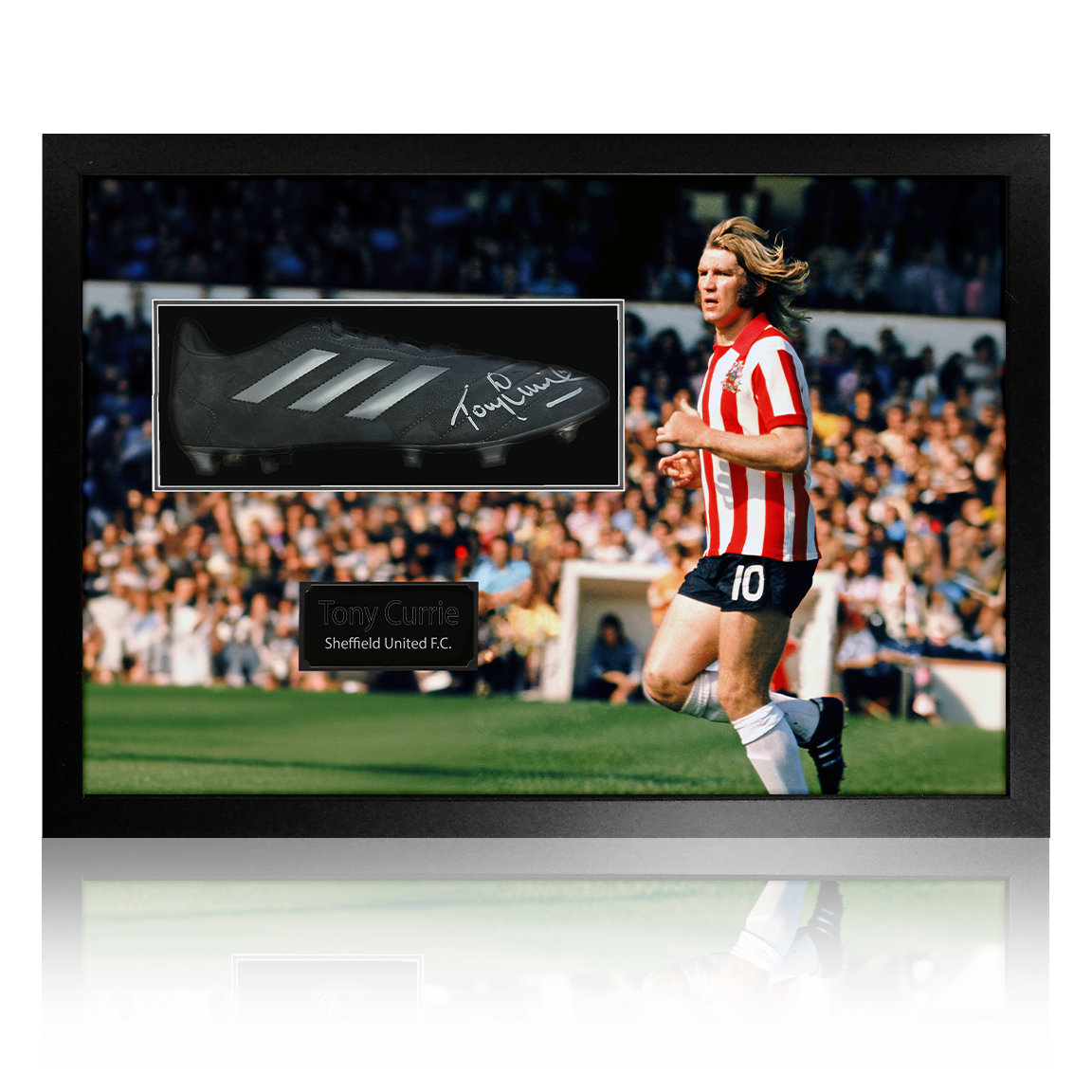 Tony Currie Signed Sheffield United Boot Iconic Frame #2