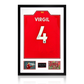 Virgil van Dijk Signed Liverpool Shirt Premium Frame