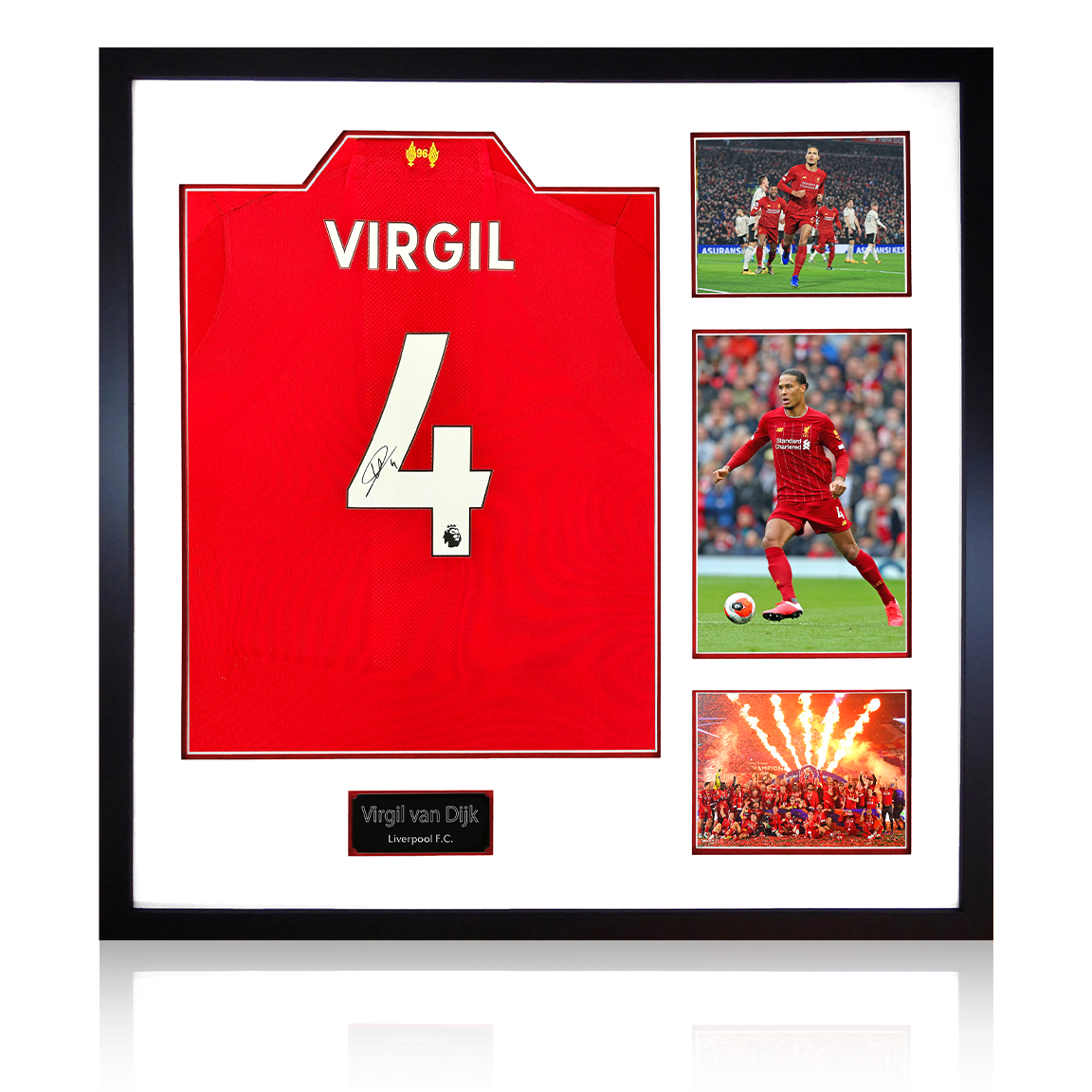 Virgil van Dijk Signed Liverpool Shirt Elite Frame