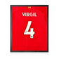 Virgil van Dijk Signed Liverpool Shirt Compact Frame