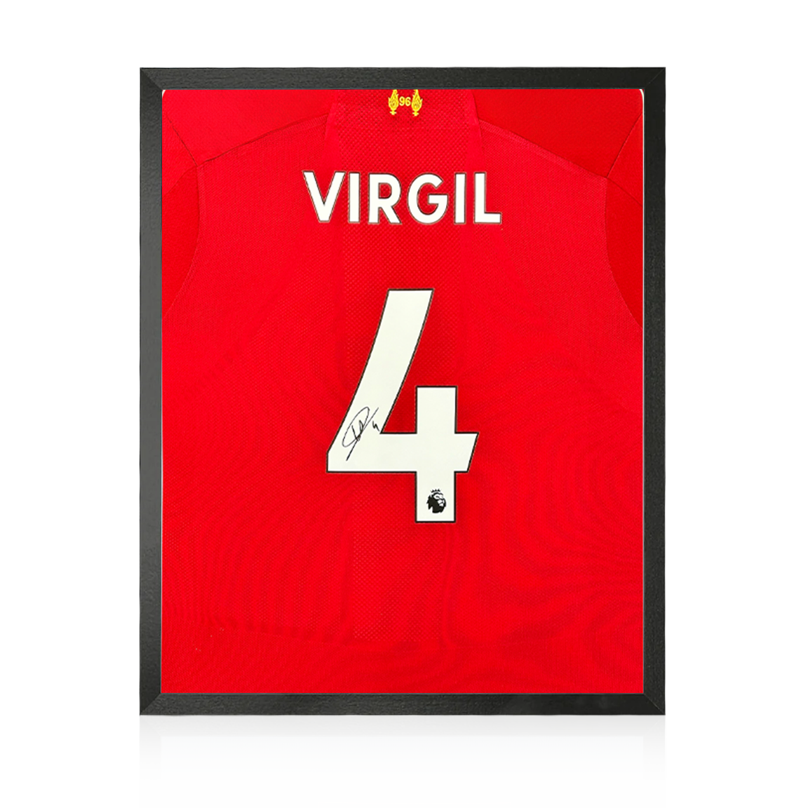 Virgil van Dijk Signed Liverpool Shirt Compact Frame