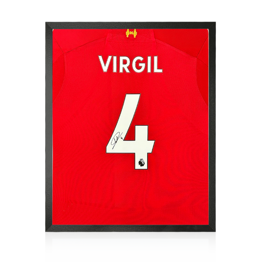 Virgil van Dijk Signed Liverpool Shirt Compact Frame
