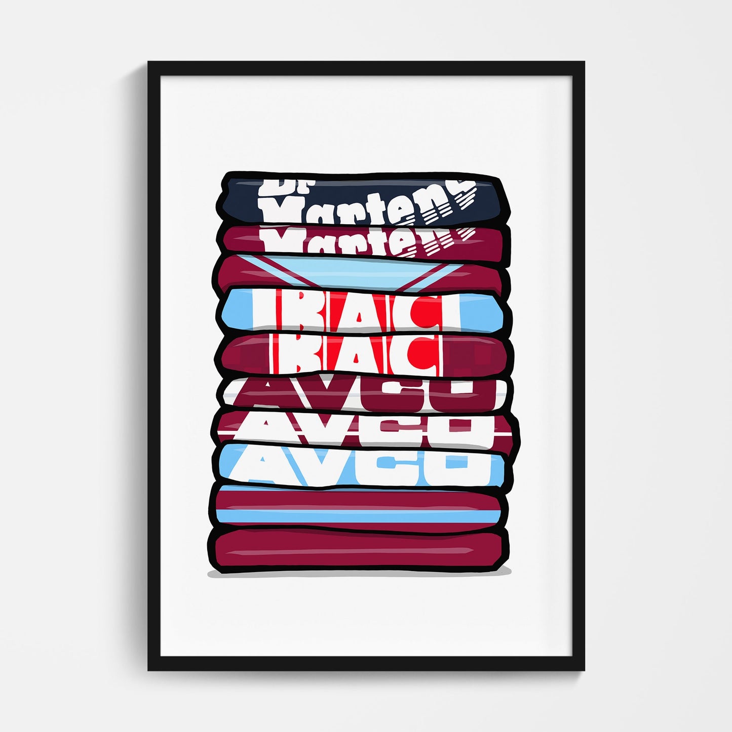 West Ham Shirt Stack Print
