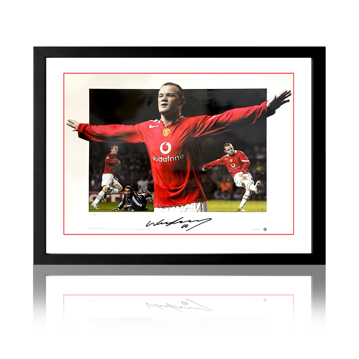 Wayne Rooney Signed Manchester United Deluxe Mount Frame