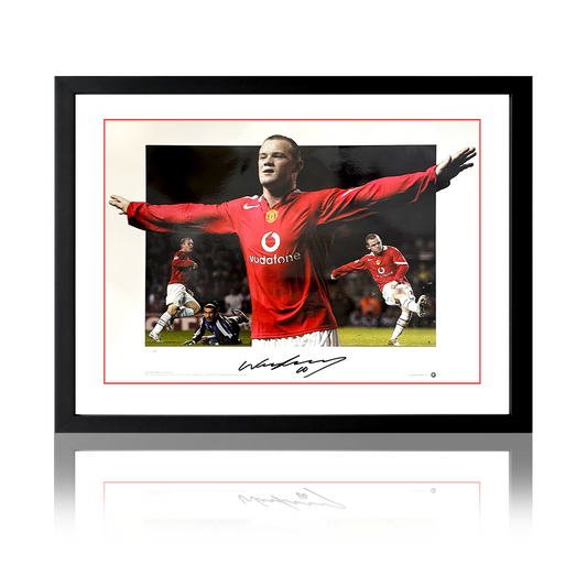Wayne Rooney Signed Manchester United Deluxe Mount Frame