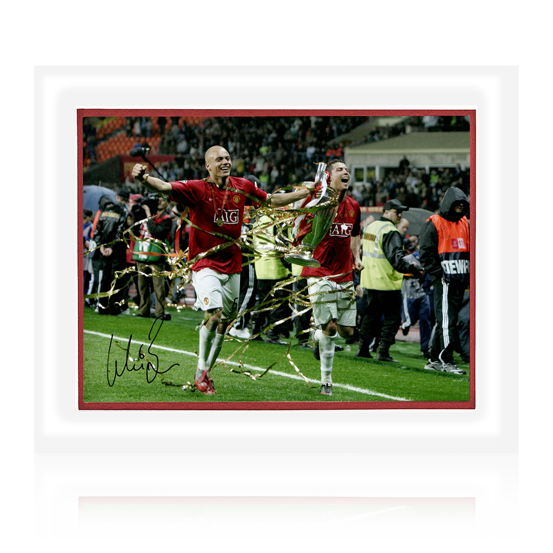 Wes Brown Signed Manchester United Image Deluxe Mount
