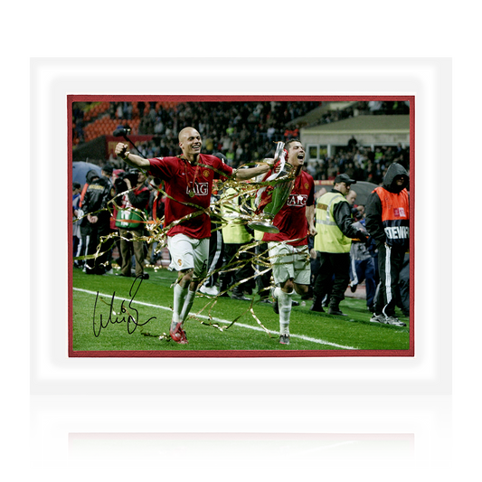 Wes Brown Signed Manchester United Image Deluxe Mount