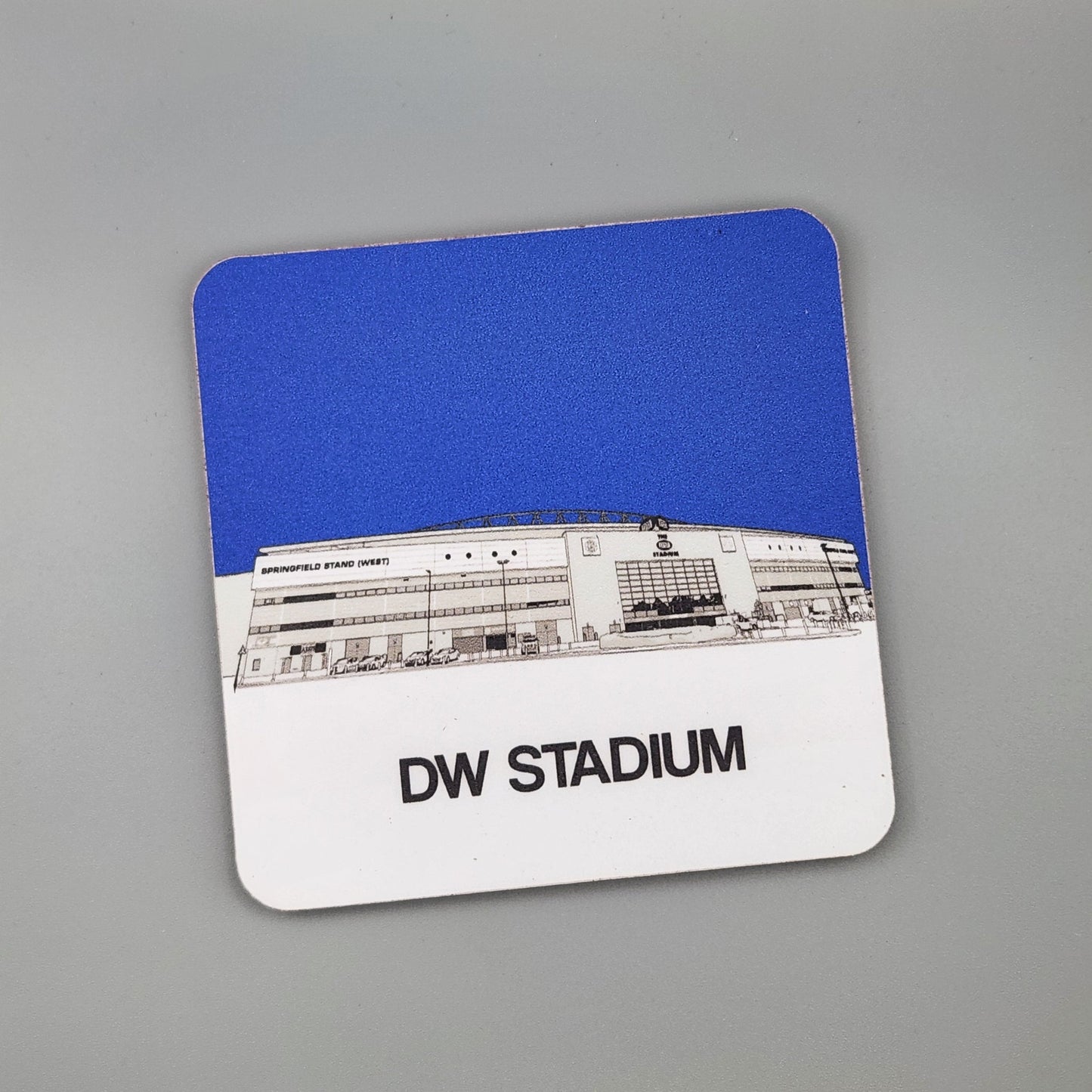 Wigan Athletic FC drinks coaster of DW Stadium