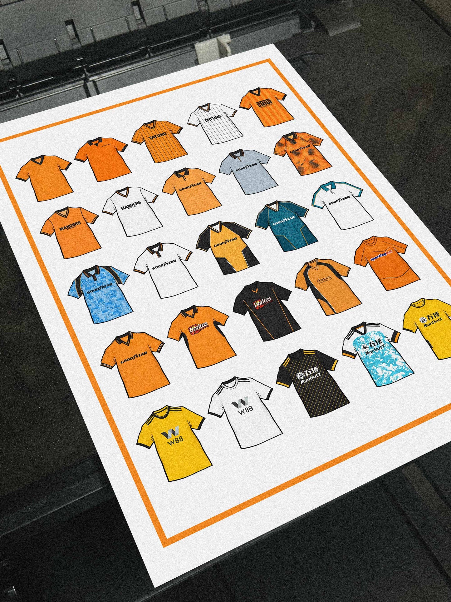 Wolverhampton Retro Shirts Football Print