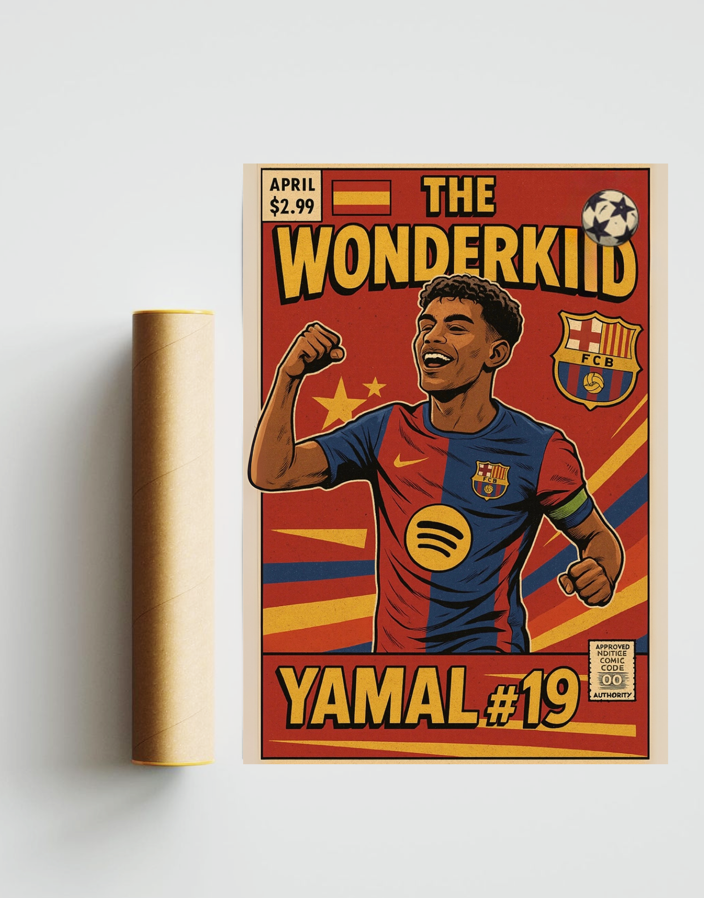 Lamine Yamal Comic Book Style A3 Print