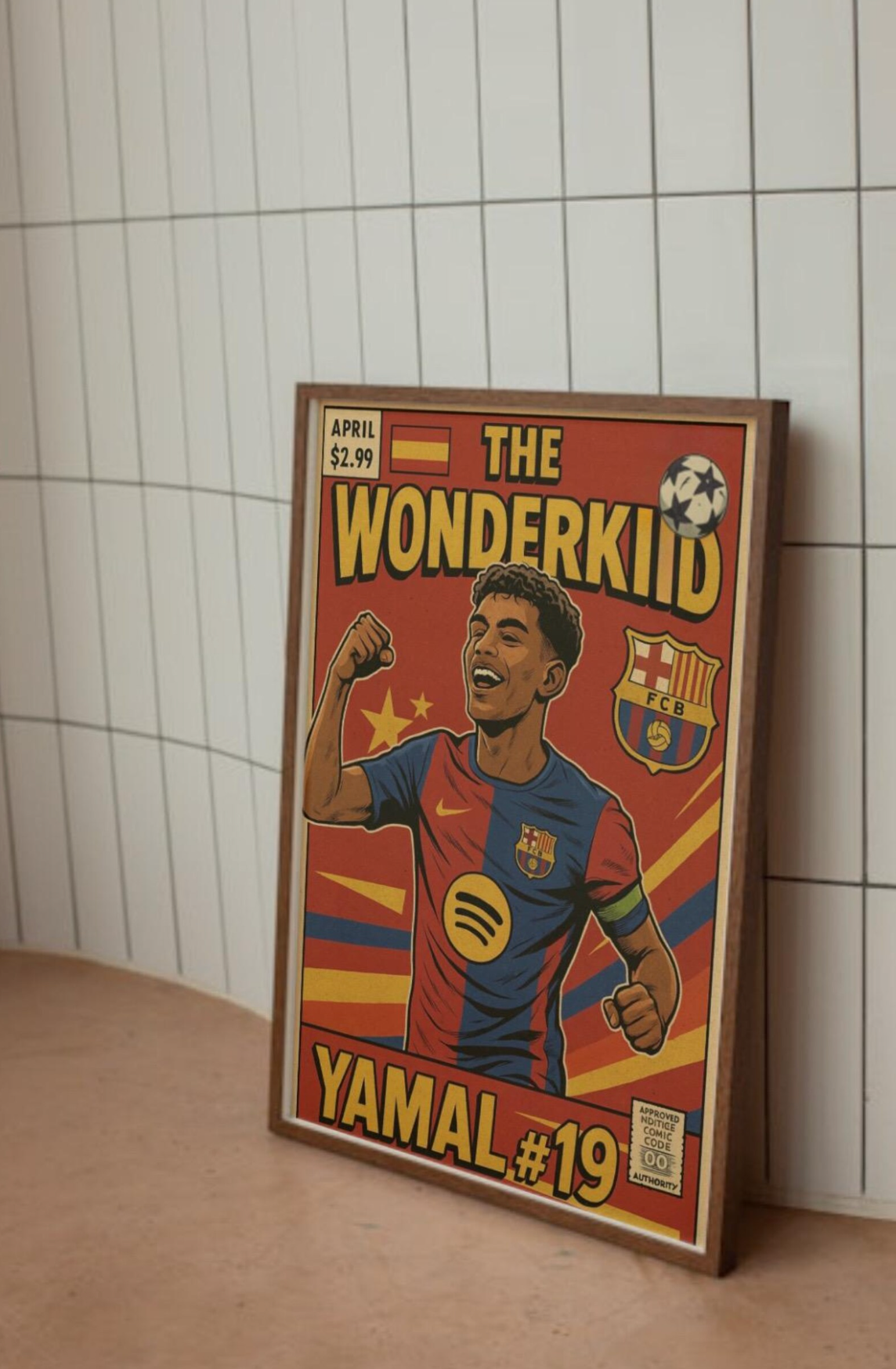 Lamine Yamal Comic Book Style A3 Print