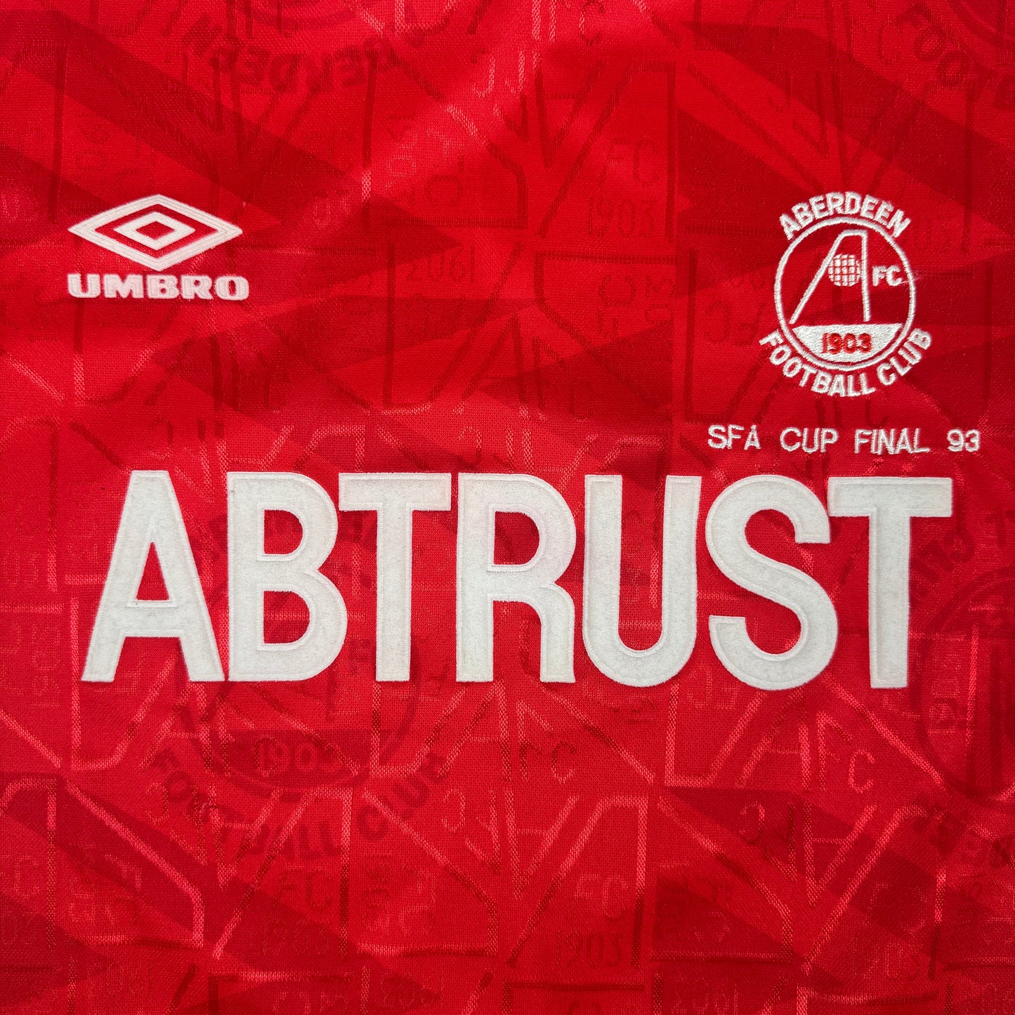 Aberdeen 1992/1993 SFA Cup Final Home Football Shirt Medium