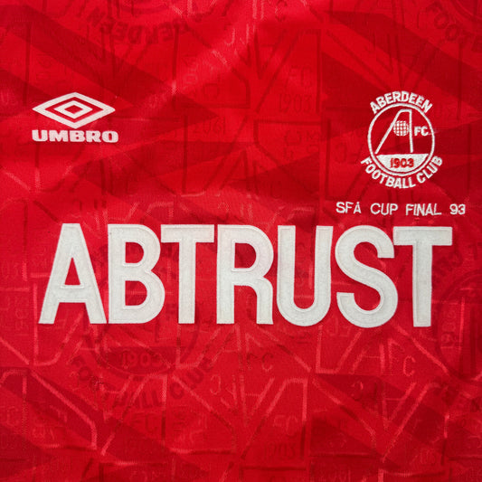 Aberdeen 1992/1993 SFA Cup Final Home Football Shirt Medium