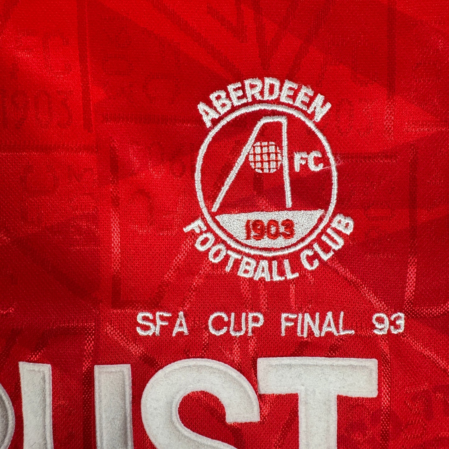 Aberdeen 1992/1993 SFA Cup Final Home Football Shirt Medium