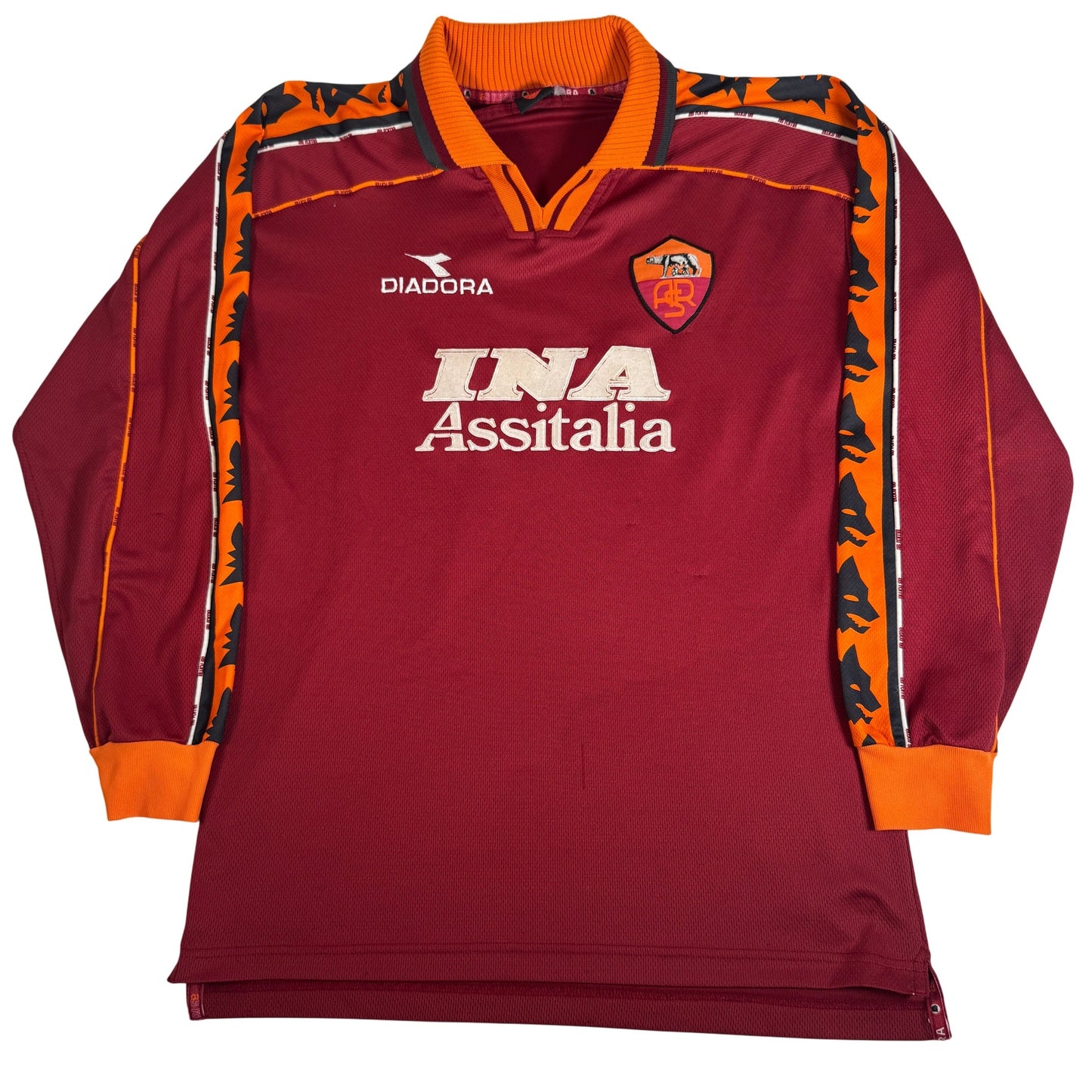 AS Roma 1998/1999 Home Long Sleeve Football Shirt Large