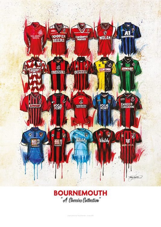 Bournemouth Shirts - A2 Signed Limited Edition Prints