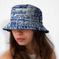 Leeds - Word Montage - White & Blue - Bucket Hat