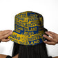 Leeds - Word Montage - Yellow & Blue - Bucket Hat