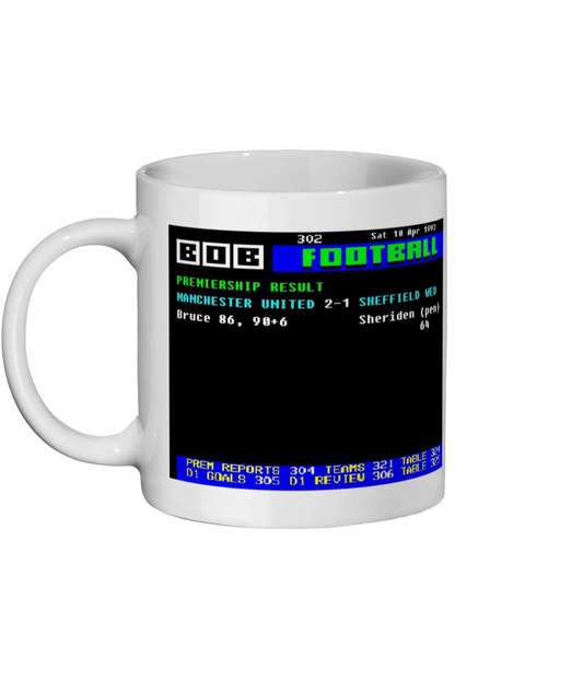 Manchester United 2-1 Sheffield Wednesday 1993 Ceefax Style Mug