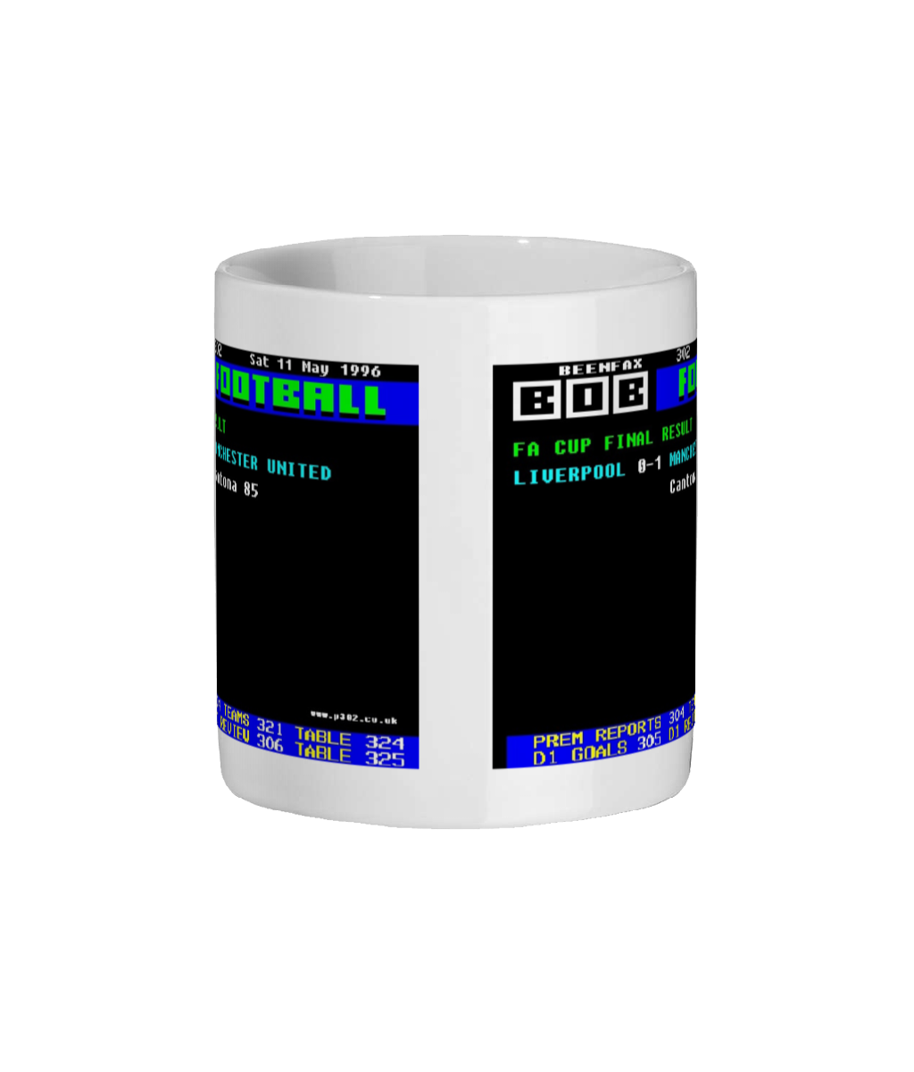 Manchester United v Liverpool 1996 FA Cup Final Teletext Mug