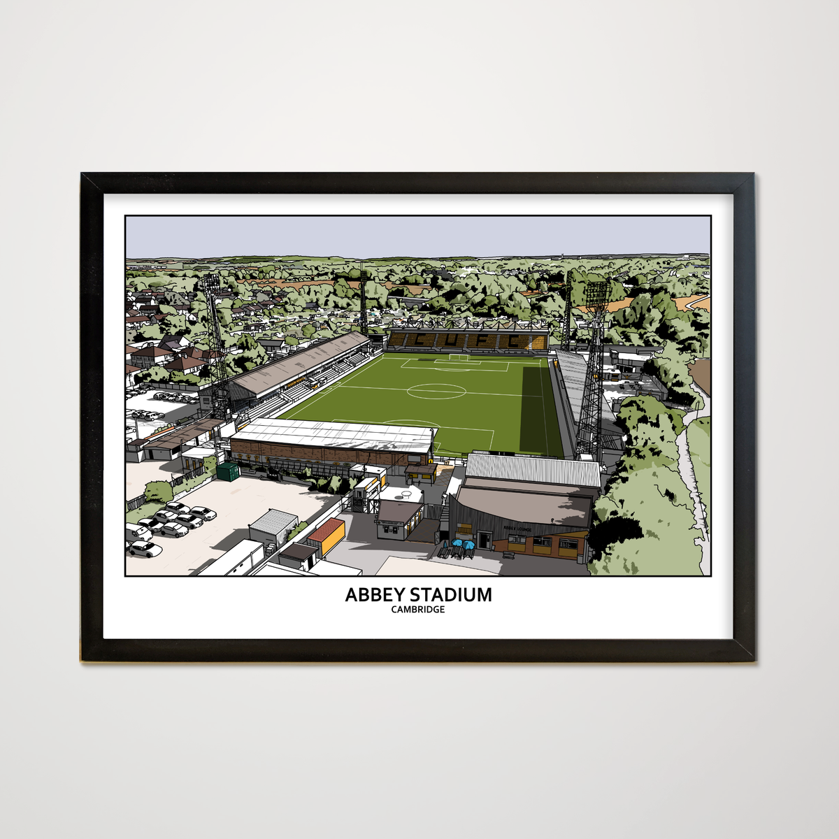 Cambridge United art print of Abbey Stadium