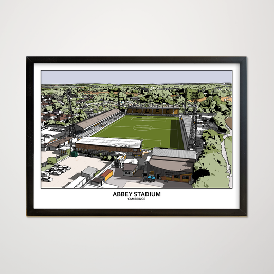 Cambridge United art print of Abbey Stadium