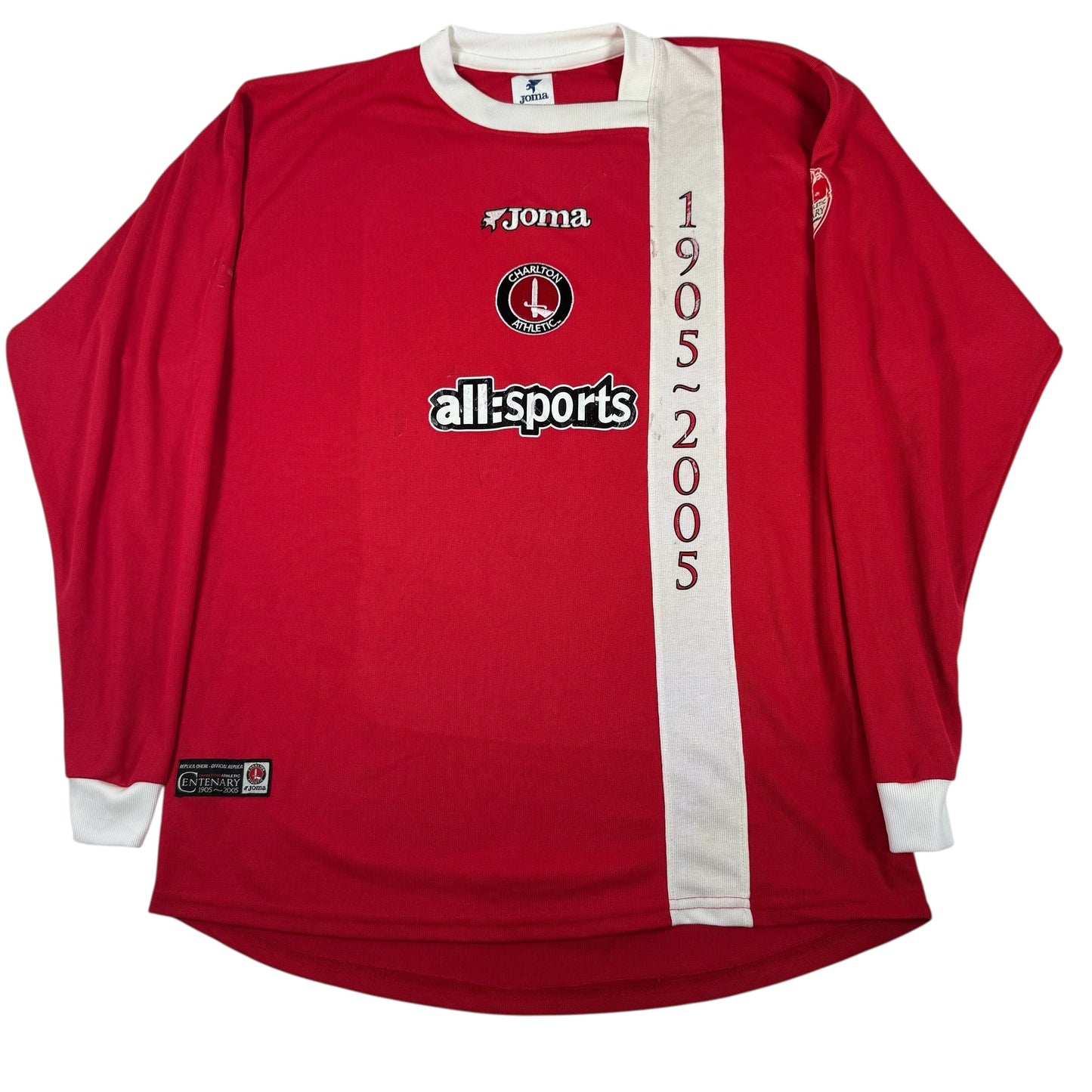 Charlton Athletic 2005/2006 Centenary Long Sleeve Home Football Shirt Medium