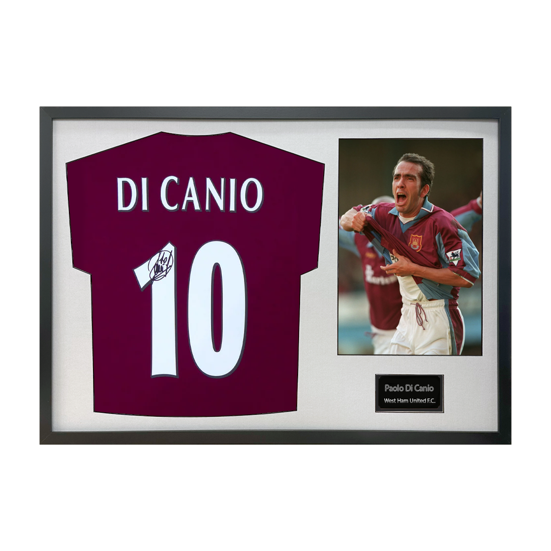 Paolo Di Canio Signed West Ham Shirt Classic Frame