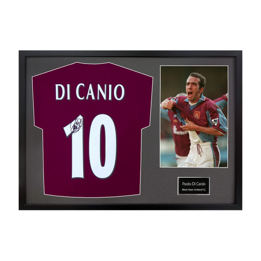 Paolo Di Canio Signed West Ham Shirt Classic Frame