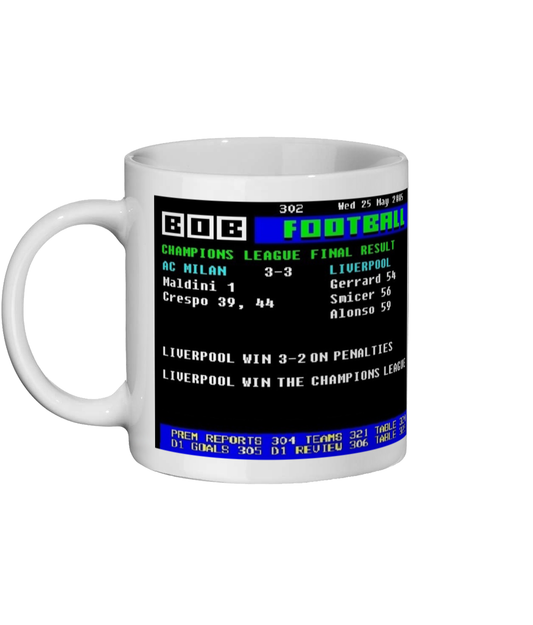 AC Milan v Liverpool Champions League Final 2005 Ceefax Style Mug