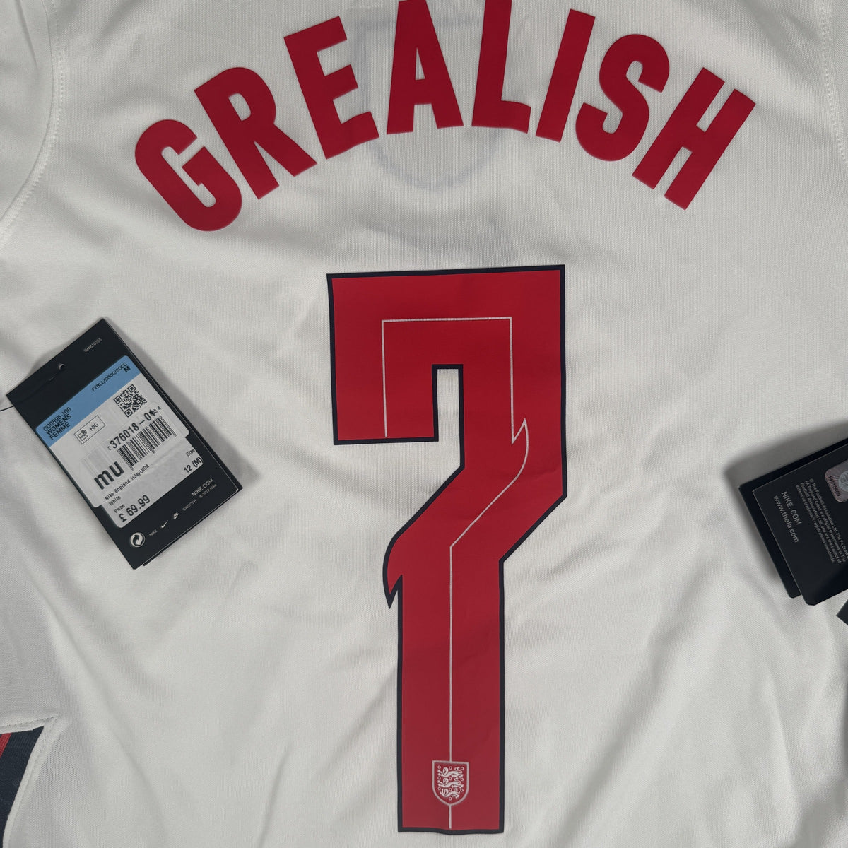 Grealish 7 England 2020/2021/2022 Home Shirt Women's Medium BNWT