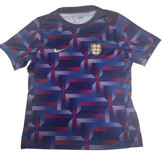 England 2024/2025 Academy Pro Pre-Match Training Football Shirt Large