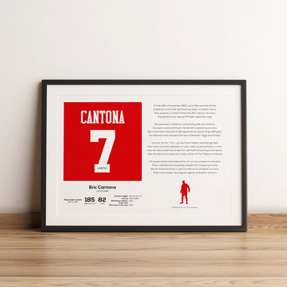 Eric Cantona Stats & Poem Print