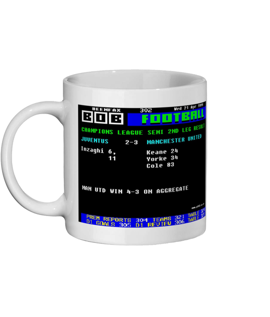 Manchester United v Juventus 1999 Semi Final Teletext Mug