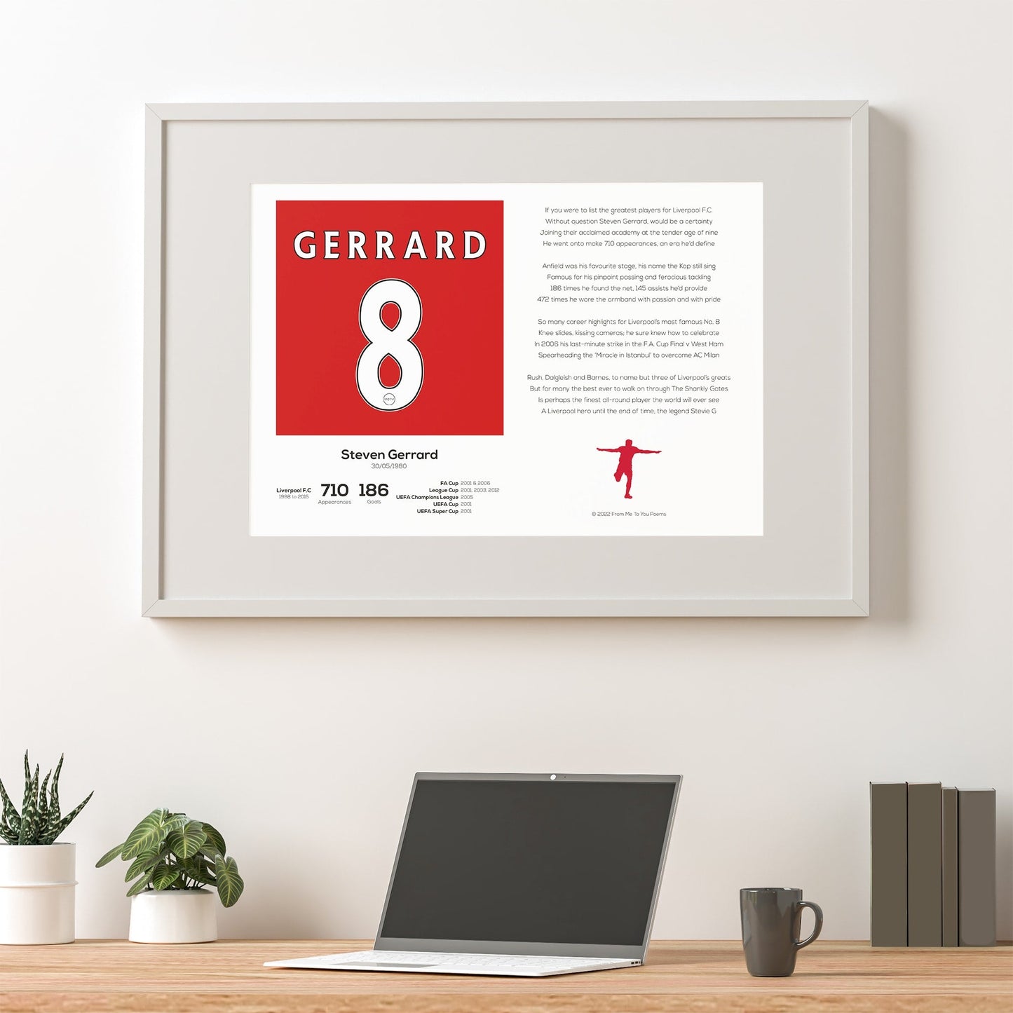 Steven Gerrard Stats & Poem Print