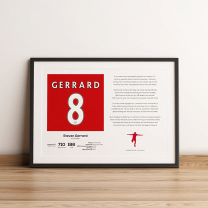 Steven Gerrard Stats & Poem Print