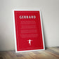 Steven Gerrard Liverpool Poem Print