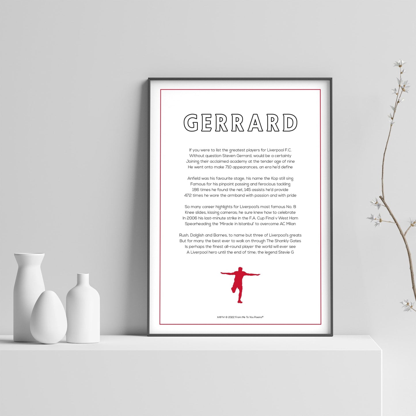 Steven Gerrard Liverpool Poem Print