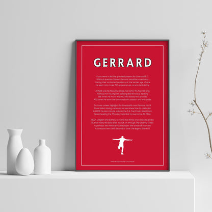 Steven Gerrard Liverpool Poem Print