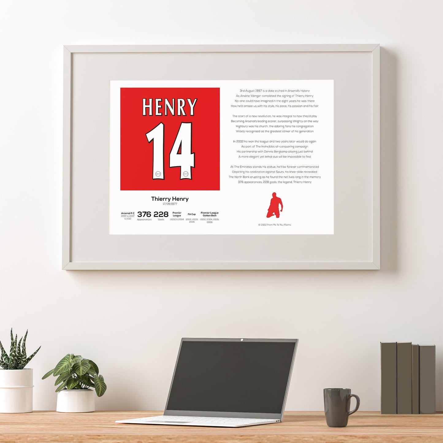 Thierry Henry Stats & Poem Print