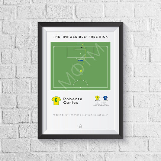 Roberto Carlos The 'Impossible' Free Kick Print