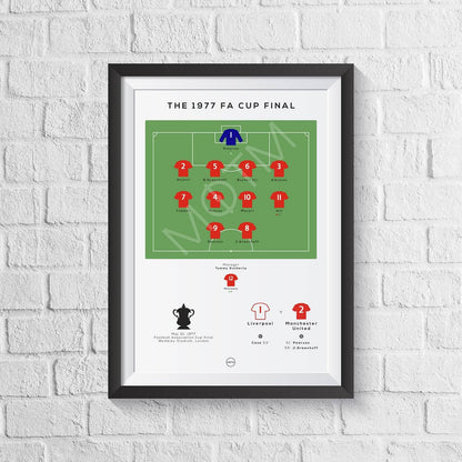 Manchester Reds vs Liverpool 1977 Cup Final Print
