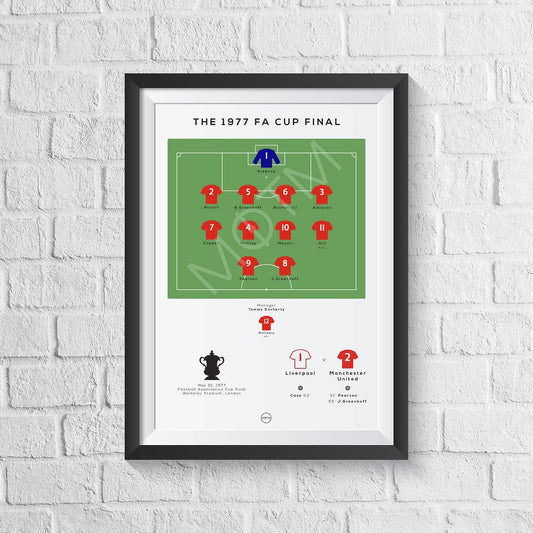 Manchester Reds vs Liverpool 1977 Cup Final Print