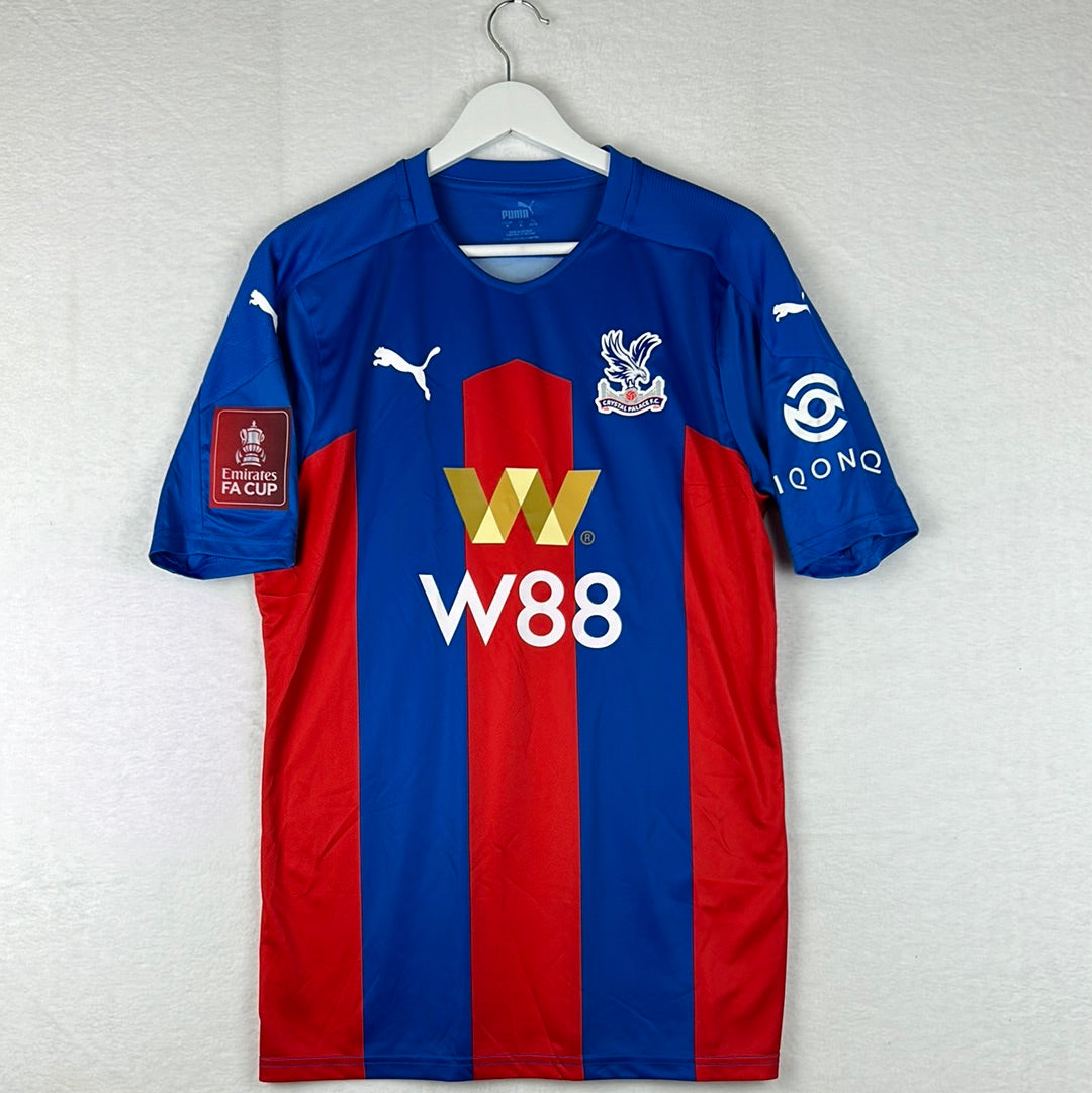 Crystal Palace 2020/2021 Match Worn Home Shirt  front with W88 sponsor