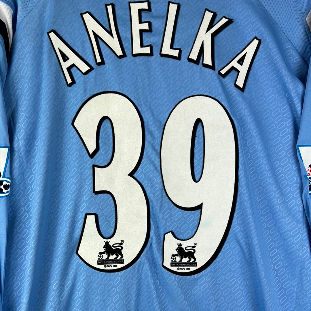 Manchester City 2004-2005 Player Issue Home Shirt - Anelka 39 - Long Sleeve