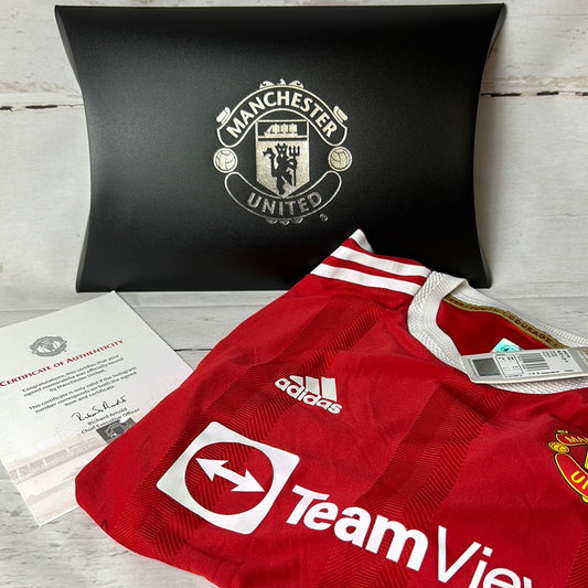 Manchester United 2021/2022 Player Issued Home Shirt - Part Squad Signed - MUFC COA