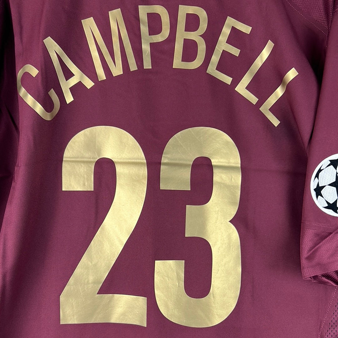 Arsenal 2005/2006 Player Issue Home Shirt - Campbell 23 - Champions League