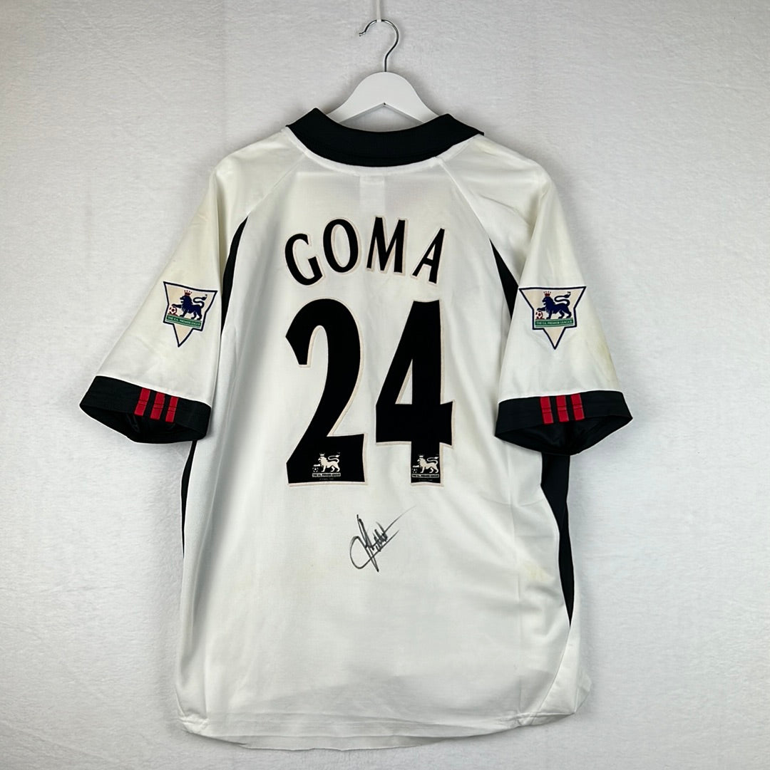 Fulham 2001/2002 Match Worn Home Shirt - Goma 24 - Signed