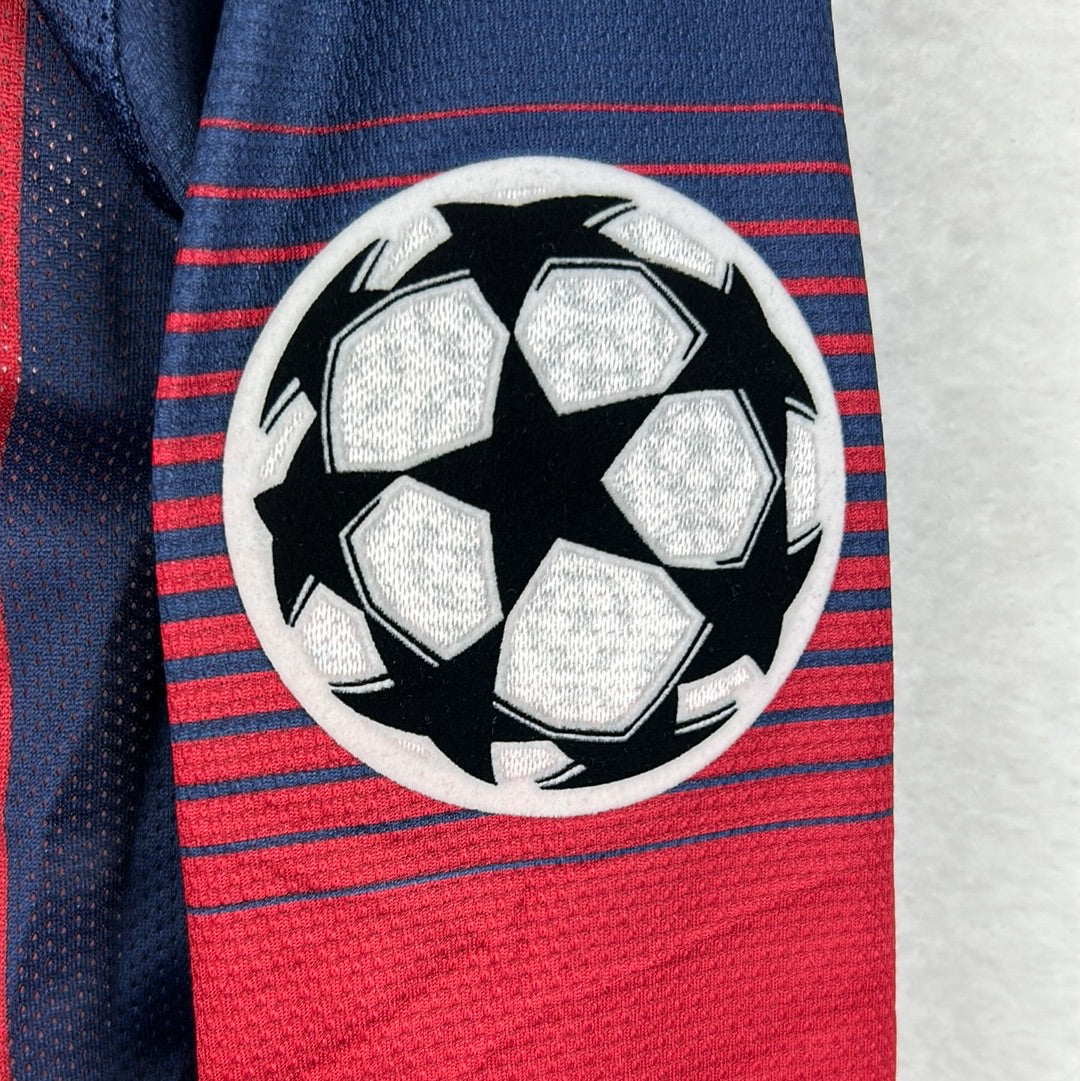 Barcelona 2013/2014 Player Issue Home Shirt - Pique 3 - Champions League