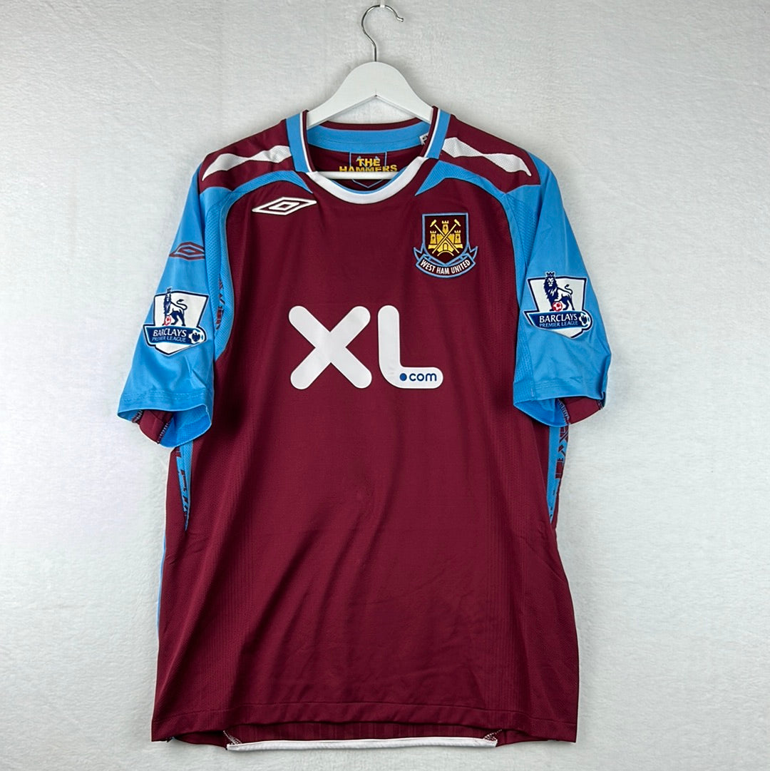 West Ham United 2007/2008 Player Issue Home Shirt - Collins 19